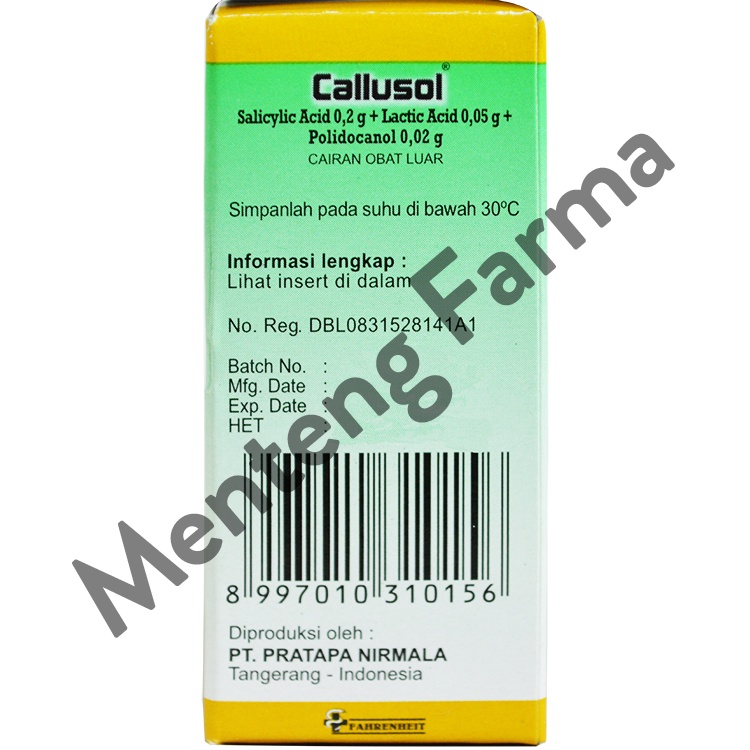 Callusol - Obat Tetes Untuk Atasi Mata Ikan, Kutil, dan Kapalan