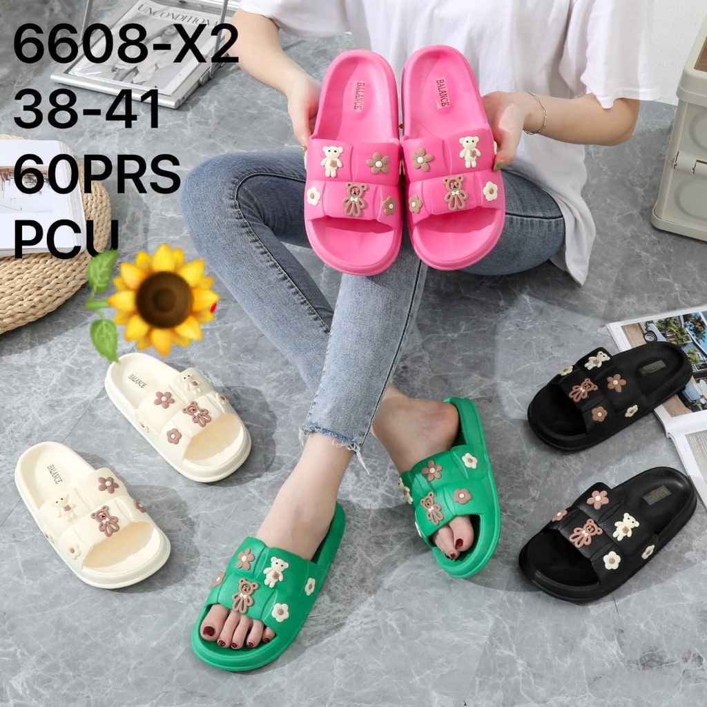 Sandal Karet Jelly Wedges Wanita import Model Terbaru Original Kekinian by AGUNG STYLE Balance 6608-X2