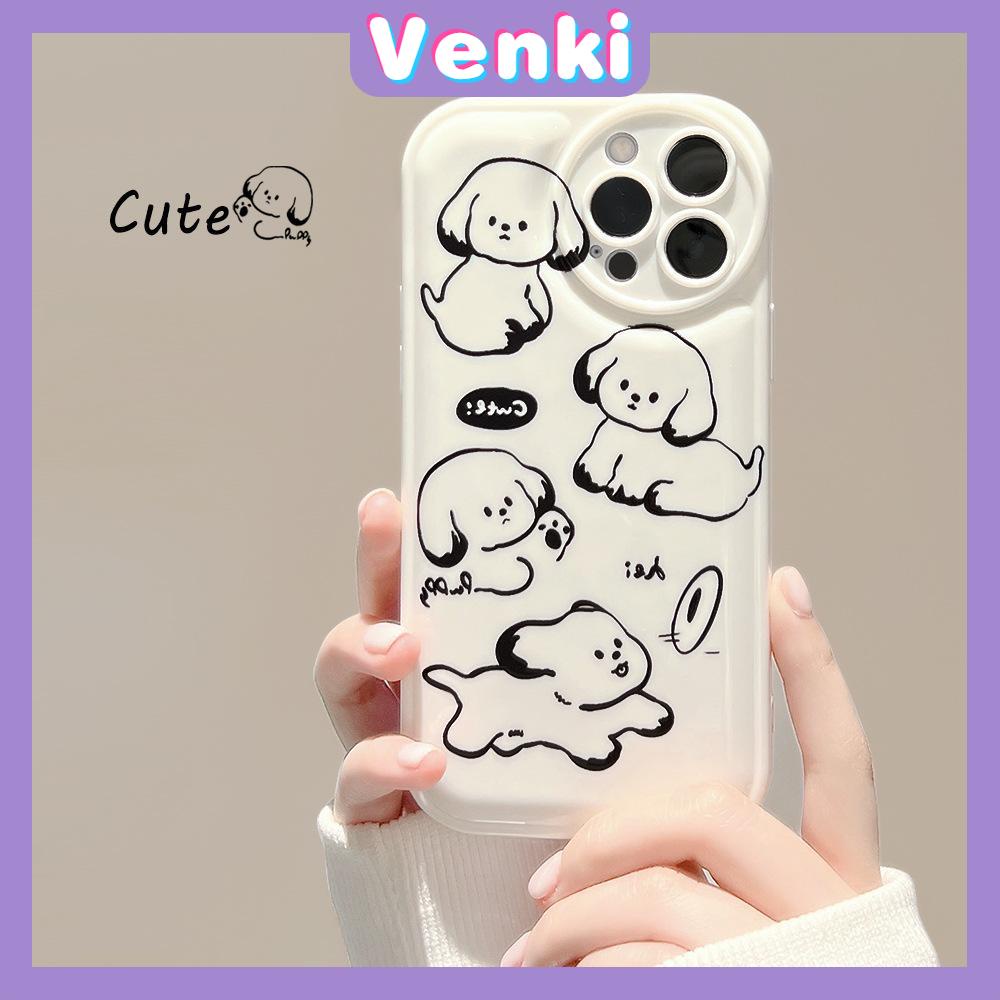 iPhone Case Silicone Soft Case TPU Airbag Shockproof Protection Camera Full Coverage Puppy Cute Cartoon Compatible For iPhone 11 Pro Max 13 Pro Max 12 Pro Max 7Plus xr XS Max