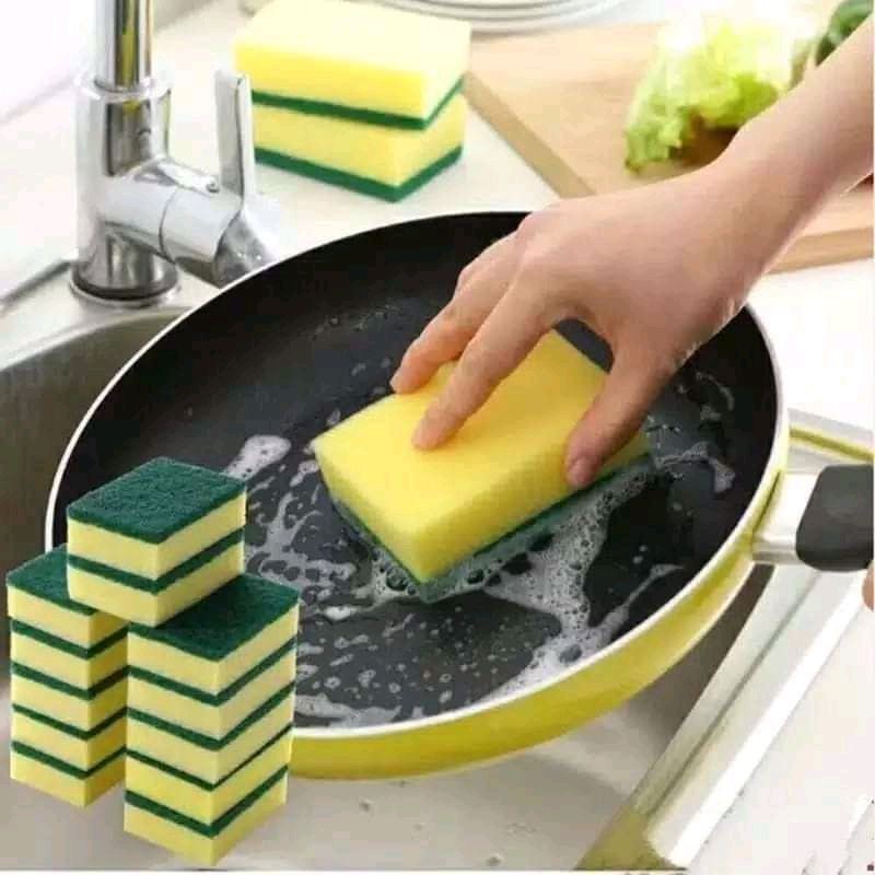 Sponge Cuci Piring - AC 19 - Spons Sikat 2 sisi Cuci Piring gelas lap meja dapur ubin keramik - alat perlengkapan dapur rumah tangga cuci alat makan wastafel dapur Bisa juga untuk cuci membersihkan kotoran  motor mobil sepeda