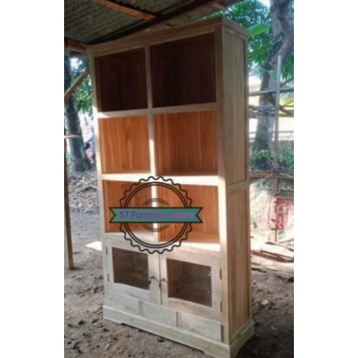 Lemari Rak Hias Jati - Tempat Hias Pajangan Besar - Lemari Rak Dapur - Mentahan
