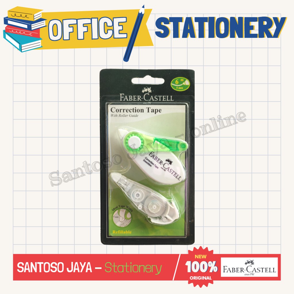 

Correction Tape FABER CASTELL SR-506 - Tip-Ex - Tip X Kertas SR506
