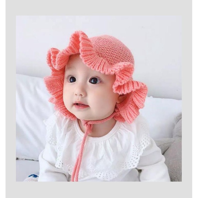 Topi Bucket Bayi Perempuan Topi Anak Rajut Import