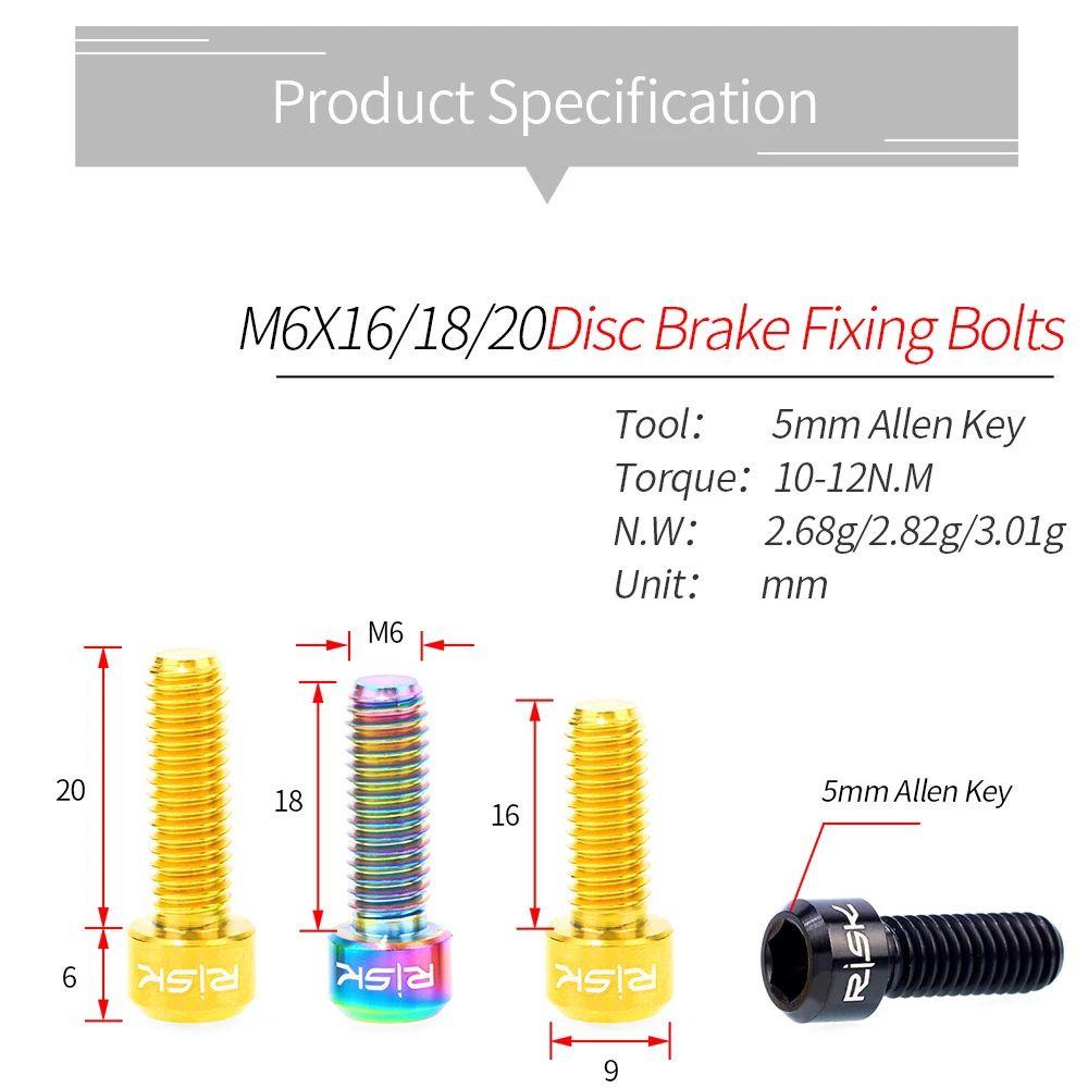 Lanfy Disc Brake Caliper Sepeda Parts MTB Bike M6*20mm M6*18mm Titanium Alloy Baut Kunci Engkol