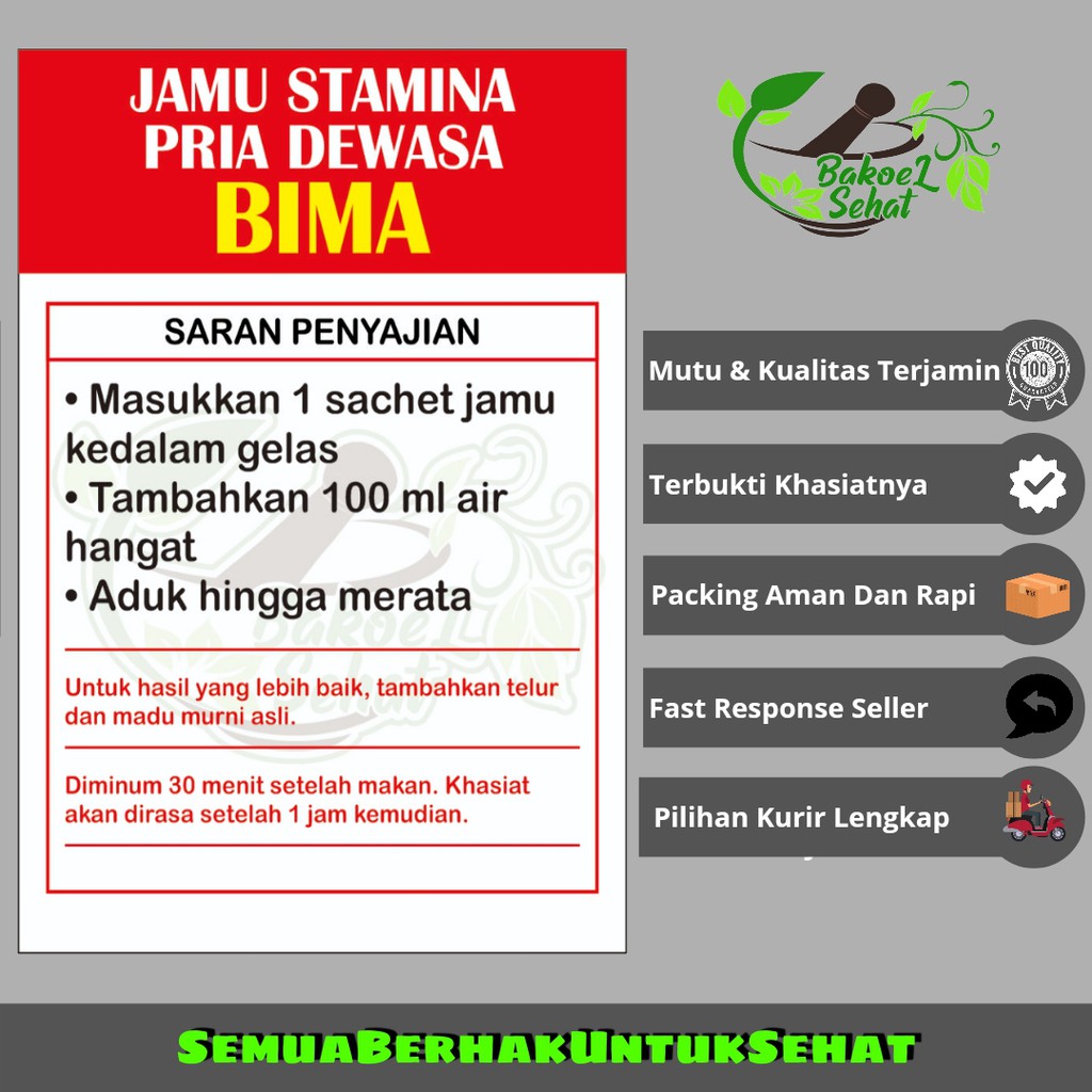 Jamu Stamina Pria Dewasa ; Bima