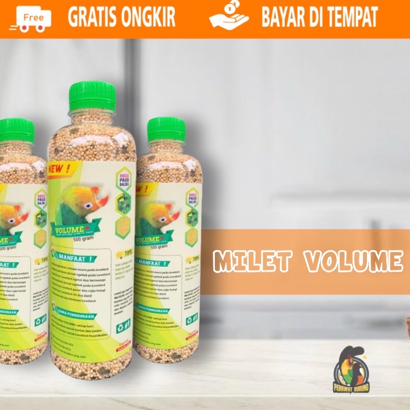 Milet volume plus pakan burung lovebird paud