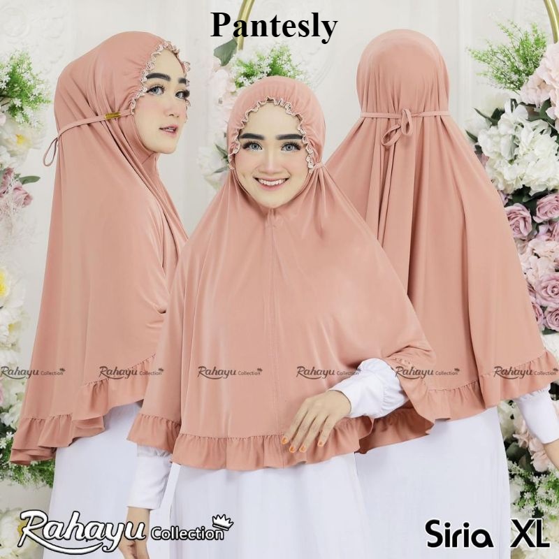 Ori Rahayu Hijab SIRIA JUMBO XL Jilbab Instan Jersey Super Jilbab Instan Bergo Kerut Renda