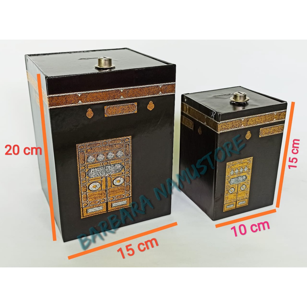 Berkah_Seratus Celengan Ka'Bah Celengan Target Kotak Celengan Kabah Stiker 3D Timbul Kabah Kaqbah