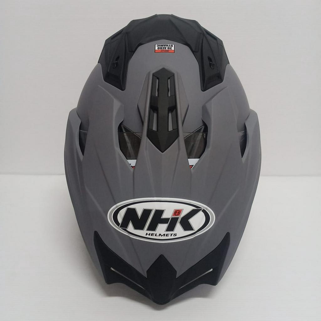 HELM HALF FACE NHK PREDATOR CRYPTON SOLID DIM GREY DOFF DOUBLE VISOR