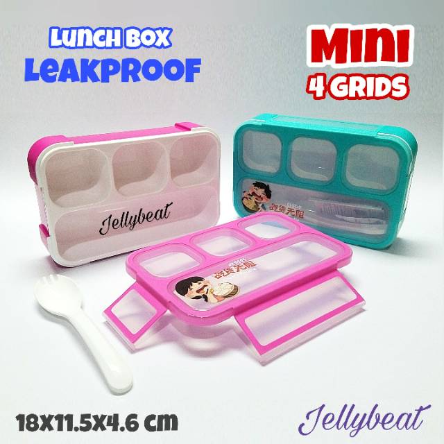 Lunch Box Yooyee MINI 3 &amp; 4 grids Leakproof Kotak Makan Bekal Anti Tumpah / Bocor