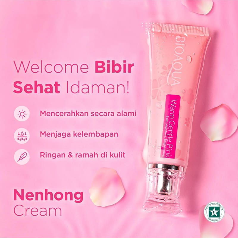 Bioaqua Nenhong Pink Gentle Gel Lip Serum Pemerah Bibir Pecah Pecah Puting BPom