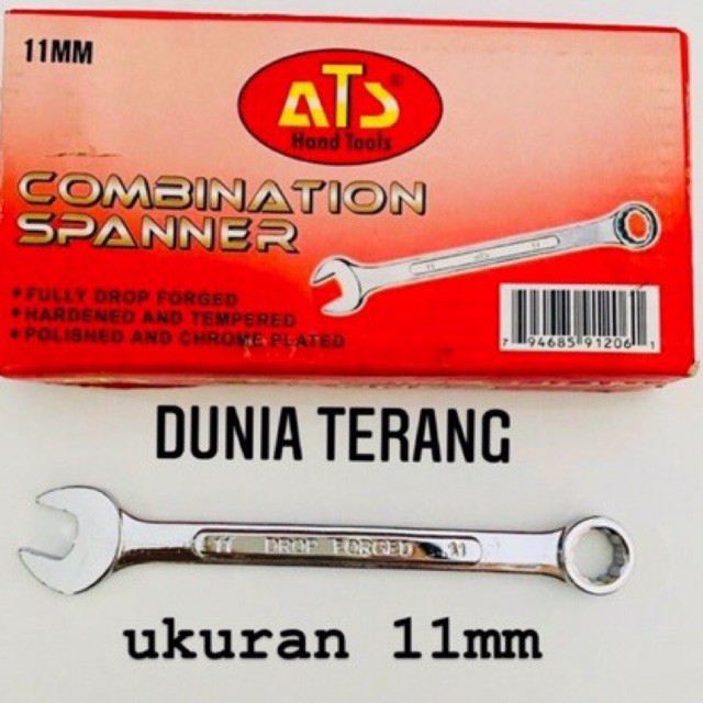 Kunci Ring Pas ATS 11 mm - Kunci Kombinasi 11mm - Combination Spanner