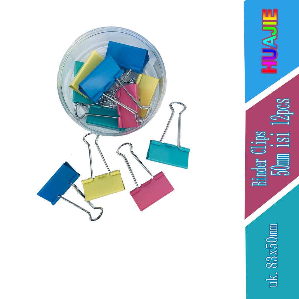 

Binder Clips - Huajie - 50mm 12pcs - HJ-8551