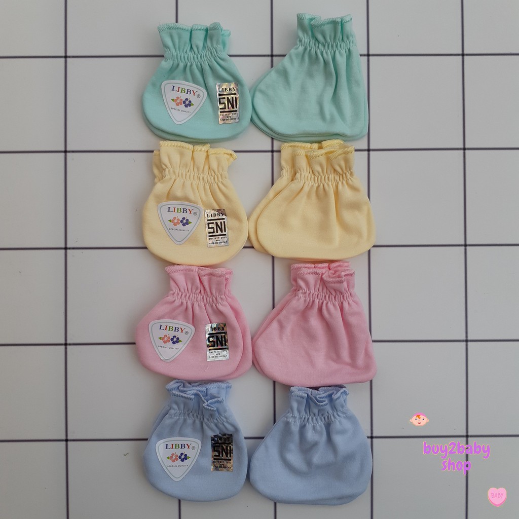 LIBBY BABY Sarung tangan dan sarung kaki bayi Libby/NOVA warna soft polos 1 PCS