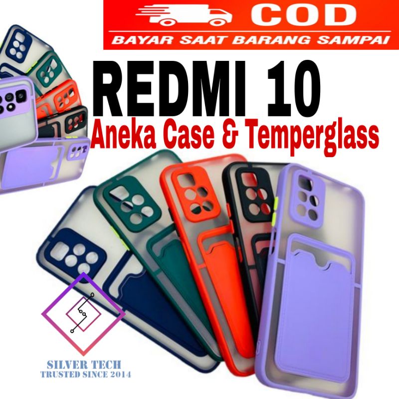 Silvertech Case List Kartu Redmi 10 Kesing Softcase Temperglass Silikon Redmi 10 Slot kartu