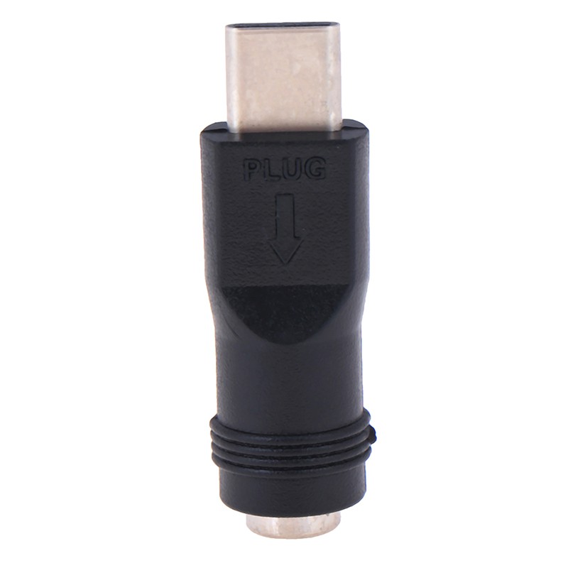 1pc Adapter Jack Female 5.5x2.1mm Ke Tipe-C 3.1 Male Plug 90 / 180 Derajat