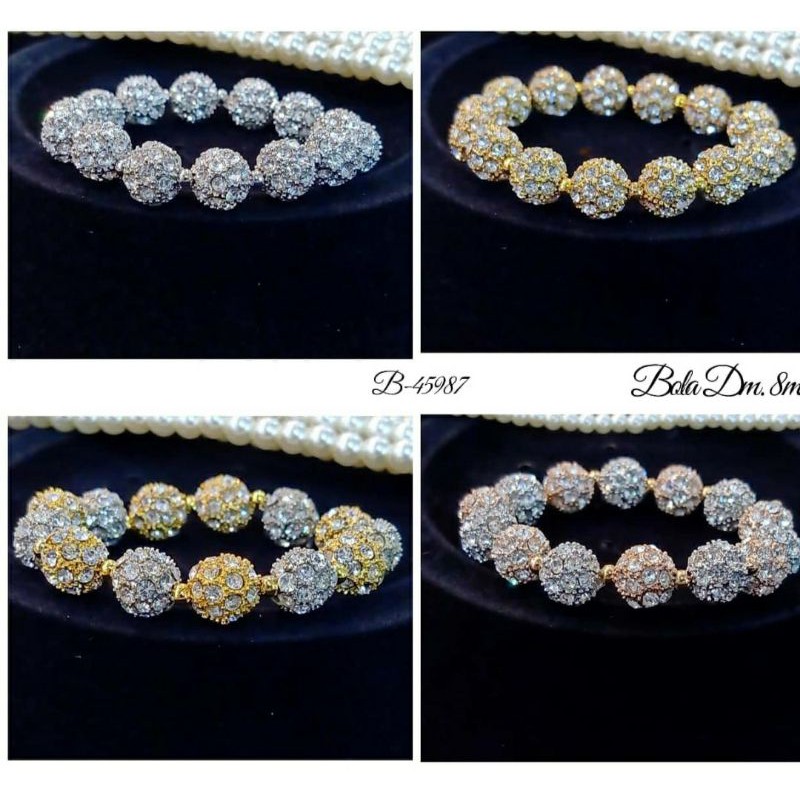 Gelang Zircon Premium Quality lapis emas Anti karat Full mata