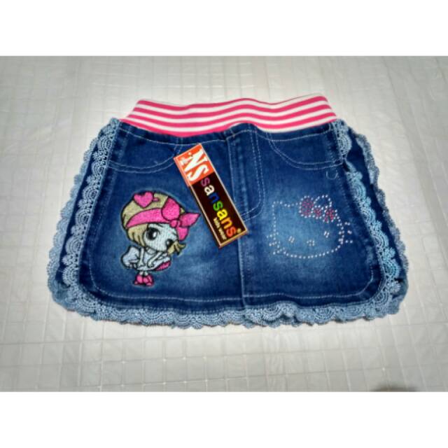 Rok mini jeans anak