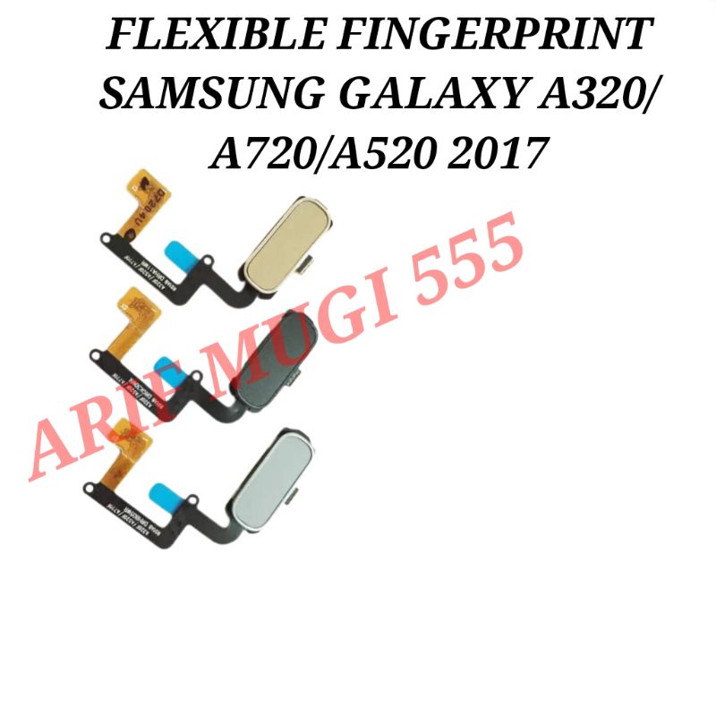 Flexible Fingerprint Sidik Jari Tombol Home Samsung Galaxy A3 A320/A7 A720/A5 A520 2017 Original