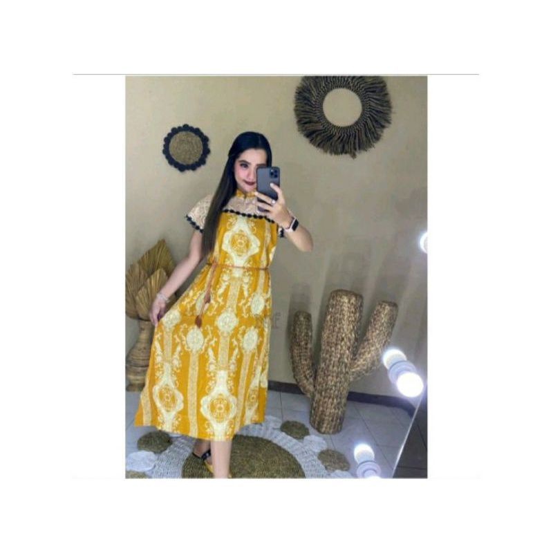 TERLARIS DASTER ARAB BRUKAT SULTAN, DASTER RENDA RAYON SUPER RESLETING DEPAN BUSUI MURAH-Kunyit