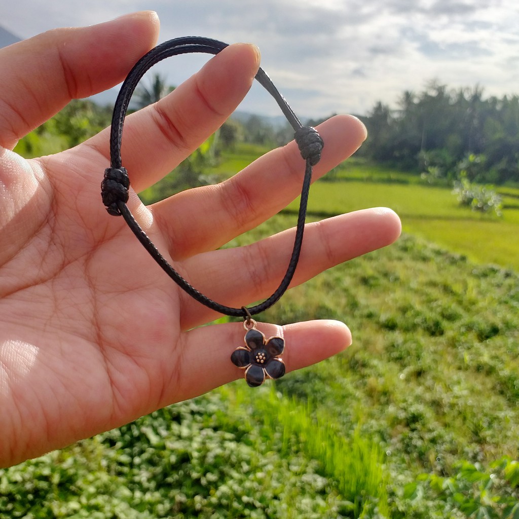 Gelang aesthetic Manik Bunga Daisy Estetik Korean vintage Style Adjustable Tali Simple Waterproof