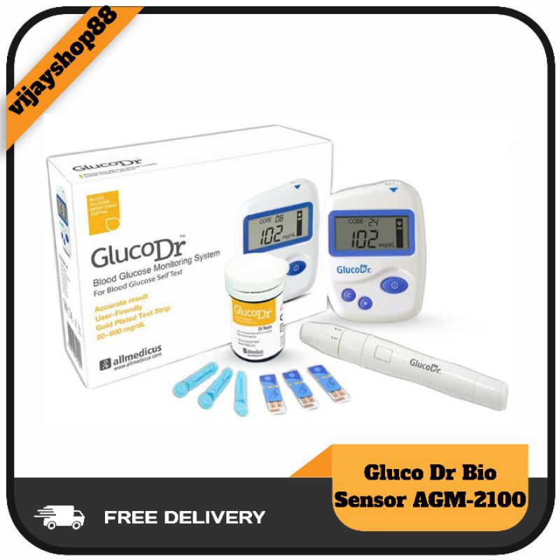 GlucoDr Bio Sensor alat tes gula darah + 25 strip / GlucoDr Blood GluCose