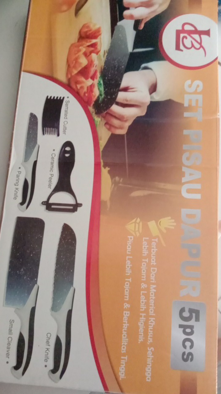 Pisau Set Batu Mineral Maifan Ceramic 5 In 1 Knife Set 5 Pcs + 1 Ceramic Peeler ( J13 )