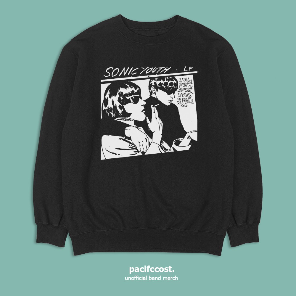 SWEATER BAND SONIC YOUTH / JAKET CREW NECK / PRIA WANITA / COD