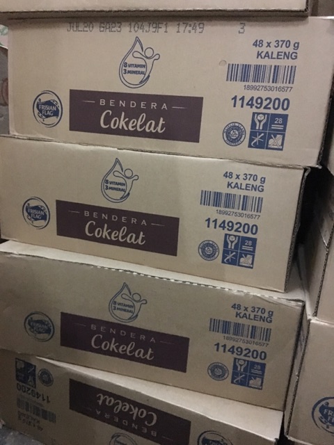 Susu Bendera Coklat Kaleng Dus 48 x 370g / Susu Frisian Flag Coklat Dus / Susu Kental Manis Karton
