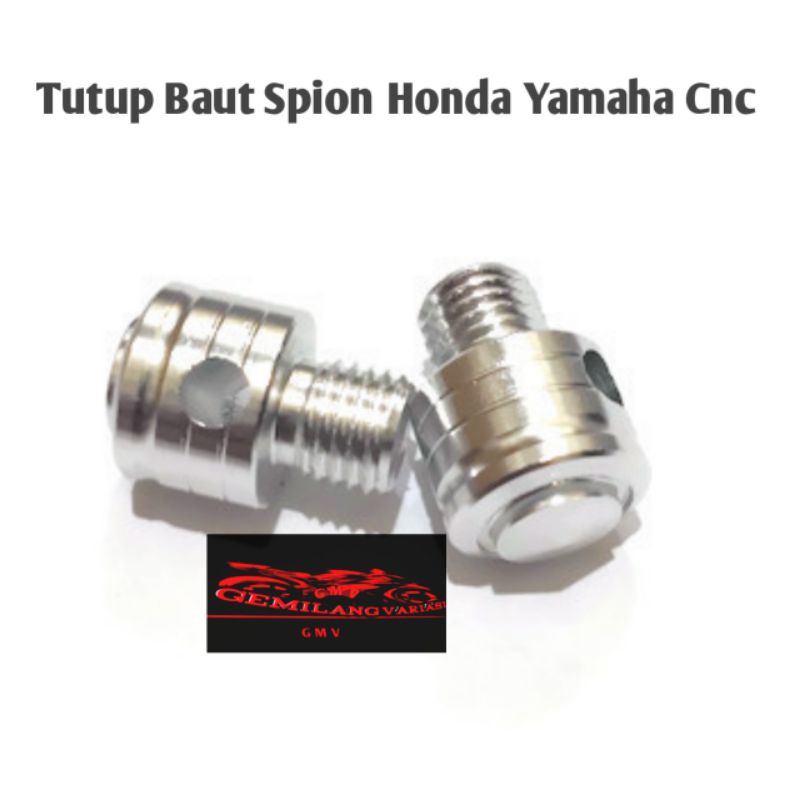 Penutup tutup lubang baut-baud spion variasi model black diamond bahan cnc sepasang motor nmax, beat, vario, aerox, crf, supra, mio, r15, mx, vario 125, vario 150, blade, revo, jupiter, pcx, adv, scoopy, fino, cb150r, cbr150r, rx king, tiger, megapro-4