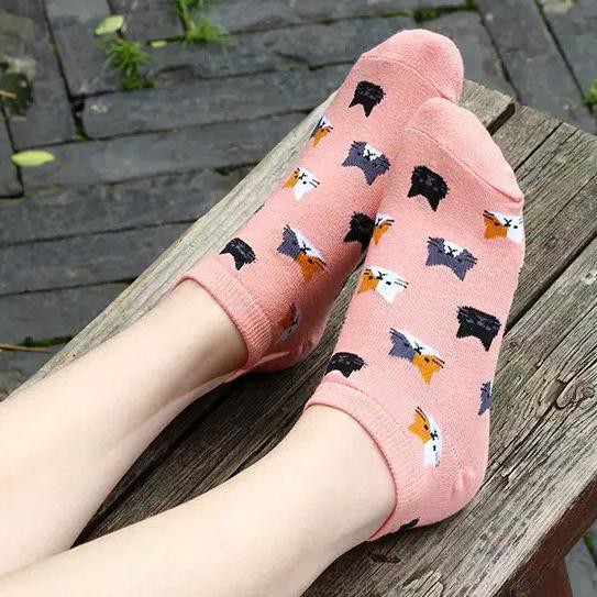 READY KAOS KAKI PENDEK MOTIF KUCING