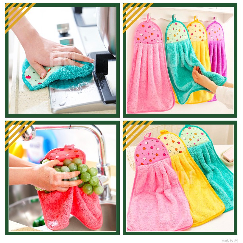 Lap Tangan Gantung | Lap Tangan Microfiber Polos Hand Towel Gantung Dapur Handuk Kitchen