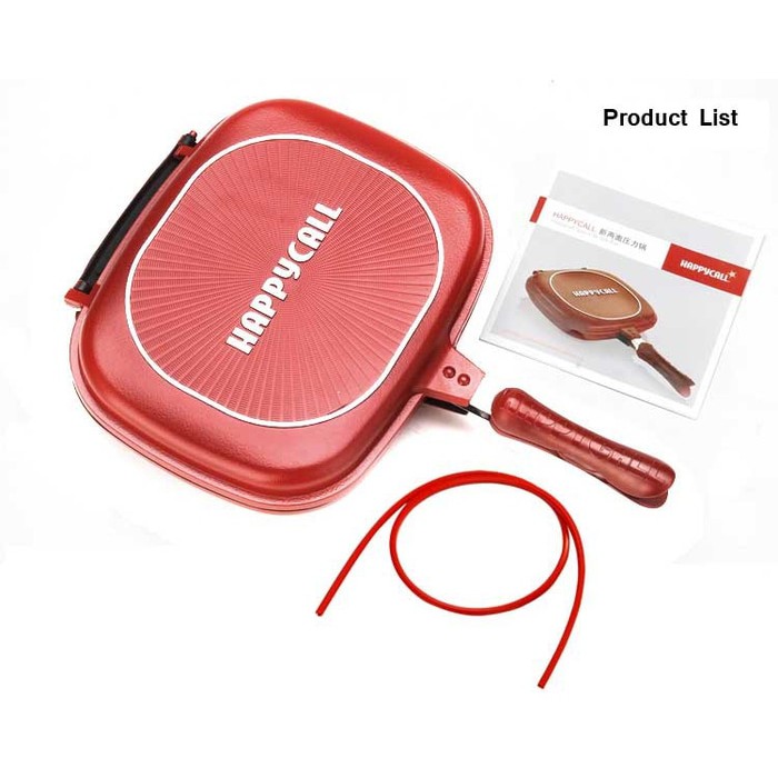 Happy Call 32 cm Double pan Grill Panci Anti lengket Jumbo