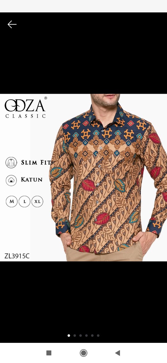 Odza Batik Lengan Panjang Kemeja Pria Batik Pekalongan Slimfit Modern Renatisa