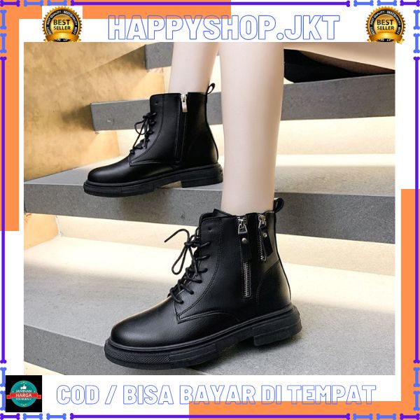 HS / Sepatu Boots Flats Wanita Kulit Premium Import 237