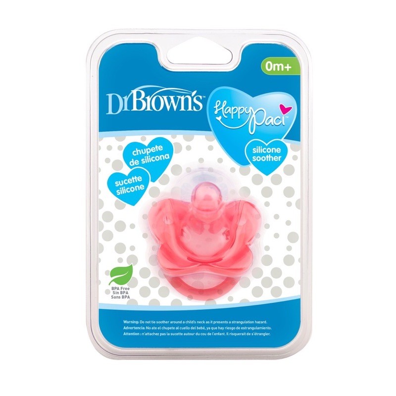 Dr Brown Silicone Pacifier Happy Paci 0M+ - Dr Brown Empeng Bayi 0M+ Gigitan Bayi Teether Newborn Growth Spurth