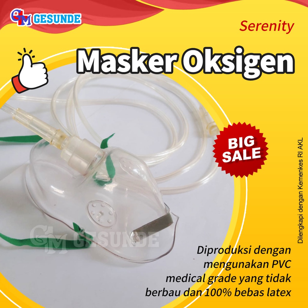 Masker Oksigen Serenity - Masker Untuk Tabung Oksigen - Masker Pernapasan