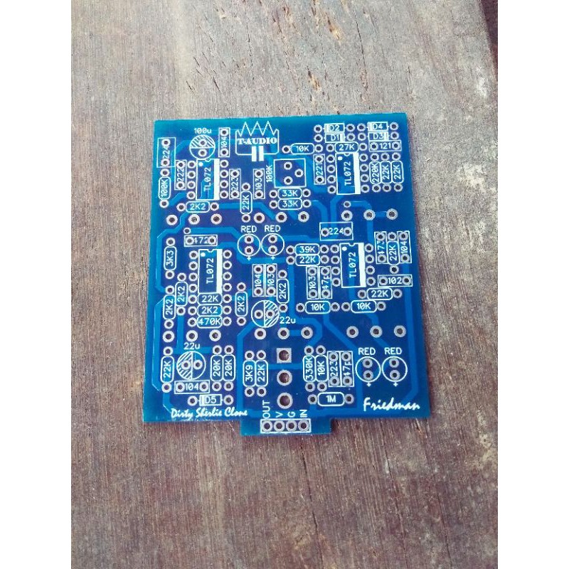 T-AUDIO PCB FRIEDMAN DIRTY SHIRLEY OVERDRIVE DISTORTION DISTORSI PEDAL EFEK GITAR CLONE