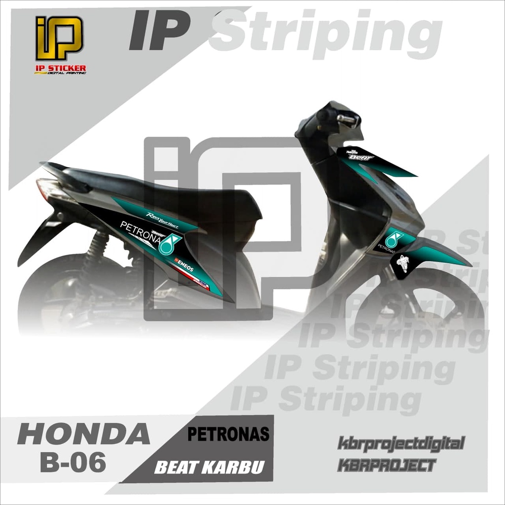 Striping Beat Karbu Petronas - Sticker Striping Variasi List Honda Beat Karbu Petronas.B-06 Design I