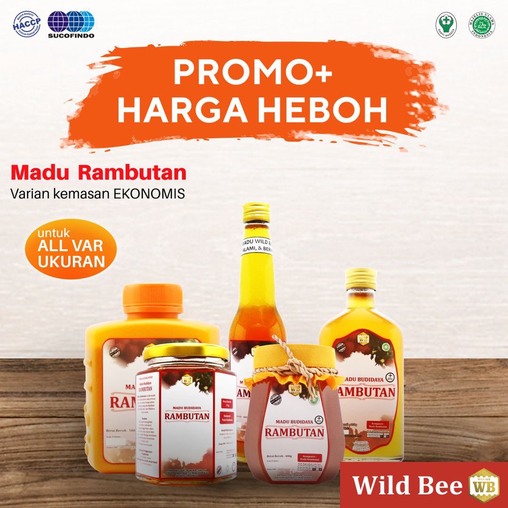 

Madu Rambutan - Lebah Apis Melifera - Garansi Murni & Asli 100% - Wild Bee - Kemasan Sedang