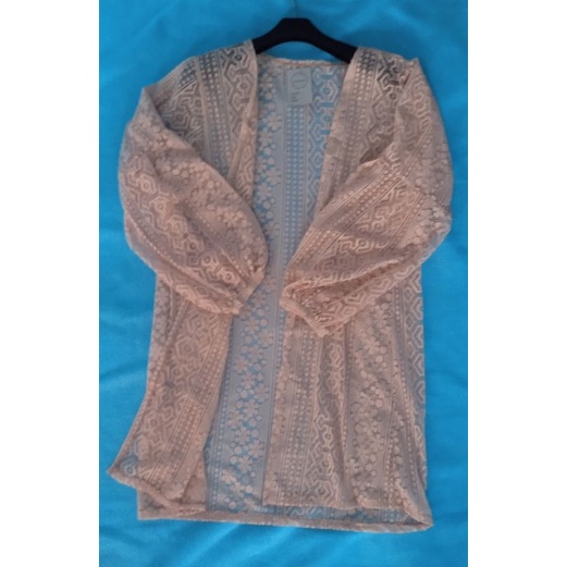 Cardigan Brokat Lengan Balon/Kardigan Burkat/Kardi Brukat/Outer Long Cardi-coksu