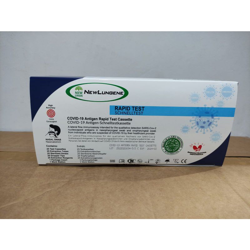 Swab Antigen New Lungene Nasal Isi 25 Pcs Alat test covid Kemenkes Original