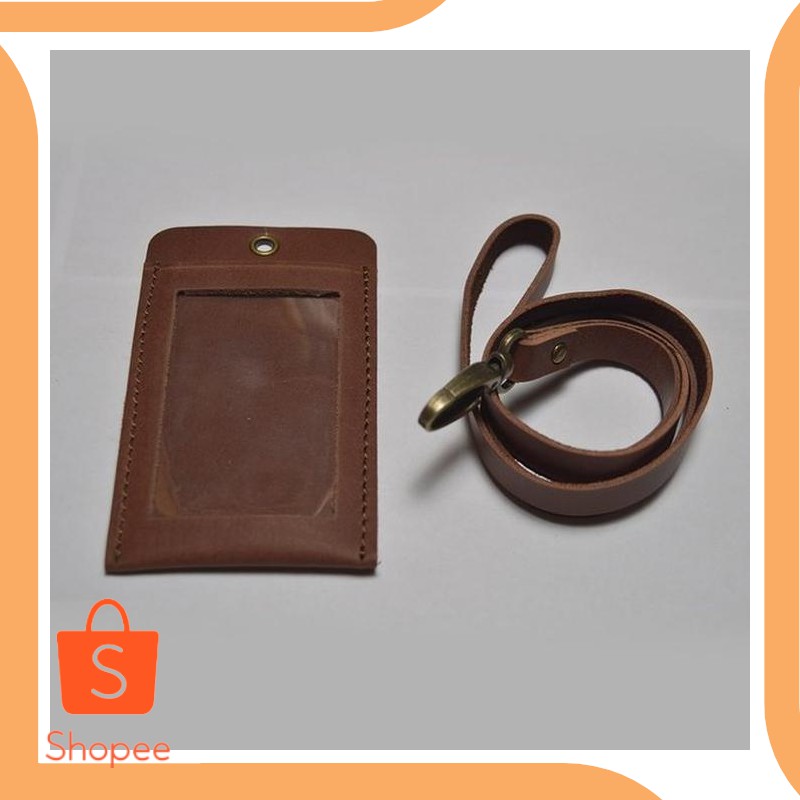 

Promo perkakas gantungan id card kulit asli warna coklat model simpel - ca Berkualitas
