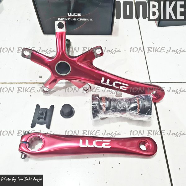 crank arm luce ht2 hitam - crank arm litepro hollowtech 2 - Super ringan BCD 130 mm untuk sepeda lip