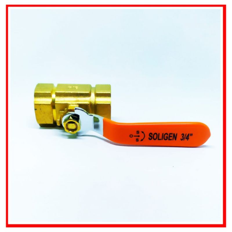 STOP KRAN  SOLIGEN VARIAN 1/2&quot;/ 3/4&quot; / 1&quot; KUNINGAN BAGUS / BALLVALVE SOLIGEN KUNINGAN