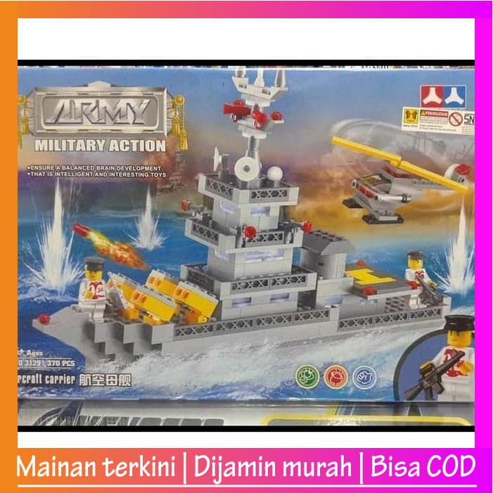 Mainan Anak Block Army Kapal Perang 370 pcs No.3129 IT15