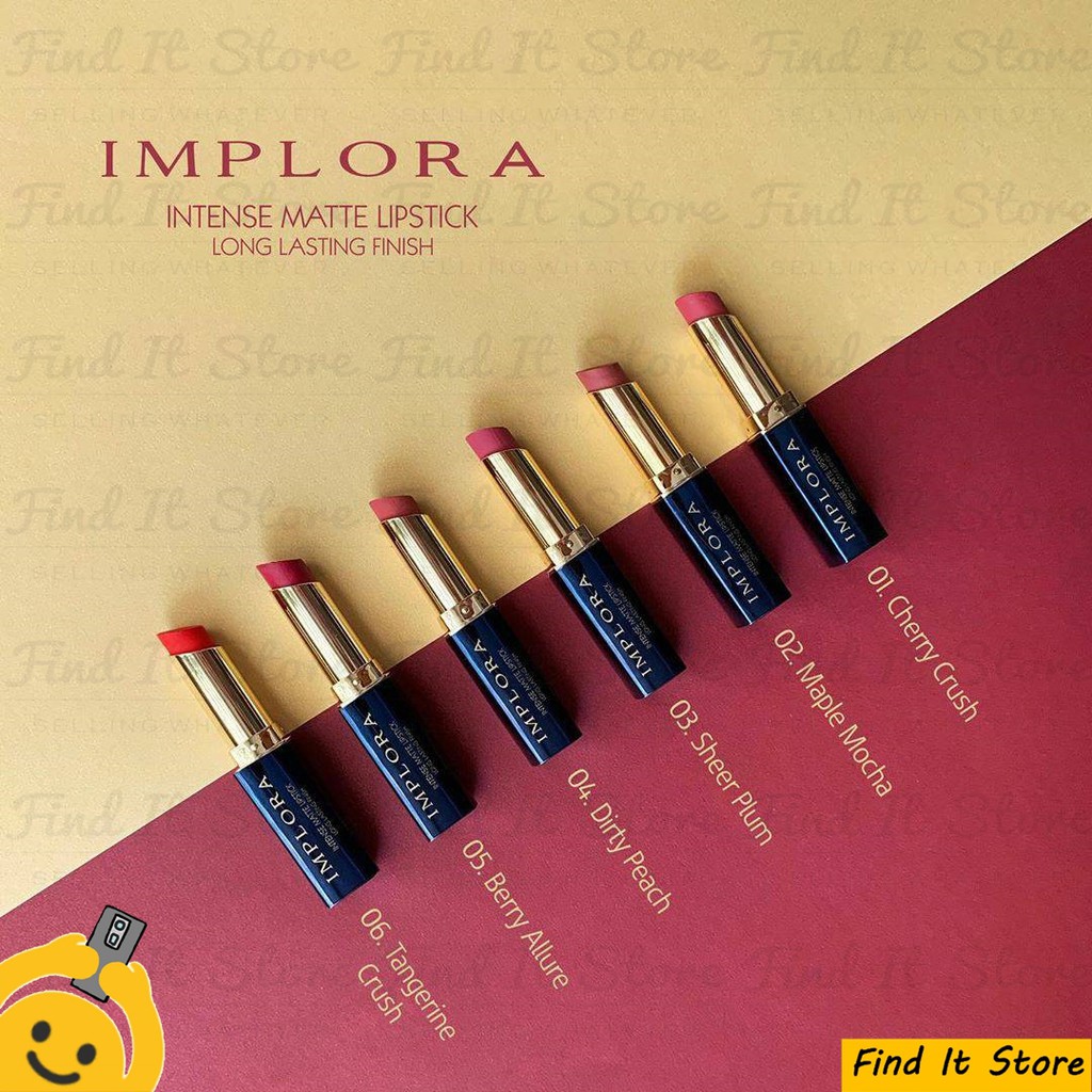 Implora Intense Matte Lipstick Long Lasting Finish Lipstik Mate BPOM