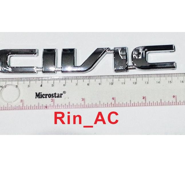 Emblem Logo Lambang Tulisan Civic Chrome Mobil Honda Century ES VTI VTIS 2001 2002 2003 2004 2005