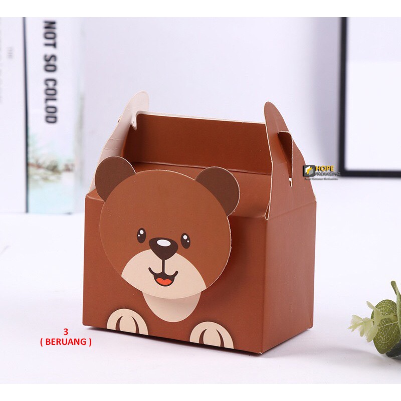 [ 3 PCS ]Paper box ultah bentuk animal 3D  dus souvenir hadiah gift box Snack kue permen biscuit