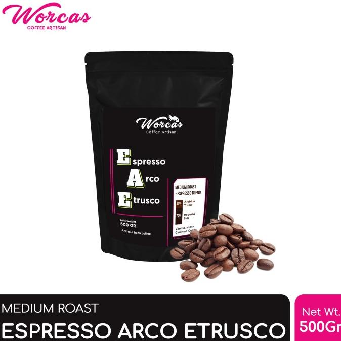 

WORCAS Arco Etrusco Espresso Blend 500 Gram - Medium Roast -Diskon Besar